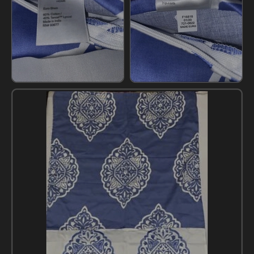 Liz Claiborne Blue and White Decorative Pillow